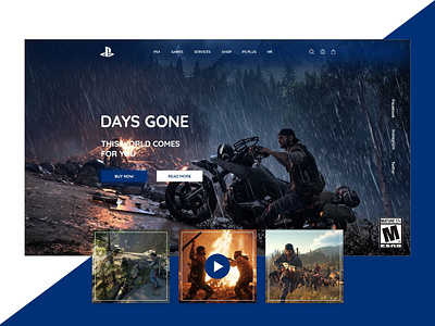PlayStaion Landing Page action art characters concept days gone daysgone game landingpage play station player playstation ps4 sony ui ux design web website