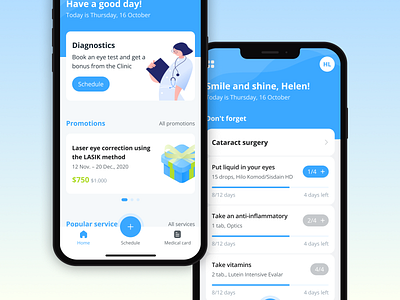 Mobile app for medical clinic clinic dashboard design healthcare home medicine mobile mobileapp promo research tabbar tracker ui ux uxui uxuidesign