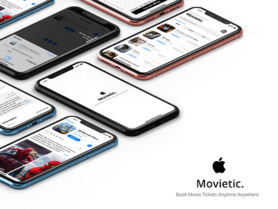 Movietic - Native ios app for booking movie tickets apple branding design icon ios ios app minimal mobile mobile app ui ux