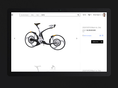 Futuristic Bicycle bicycle concept design cycle dashboard dealer designer desktop app ecommerce interaction designer neat product catalog product page simple ui sktechapp ui user experience user interaction ux white