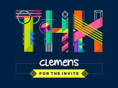 Thanks Clemens debuts dribbble invitation thanks typography