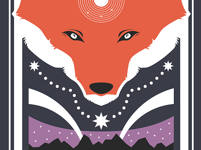 The Fox Who Sees (Update 1) fox inkscape mountains open source solar system stars vector