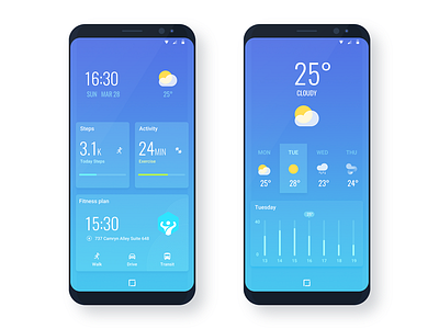 S8 SmartSettings UI card icon s8 steps time ui weather