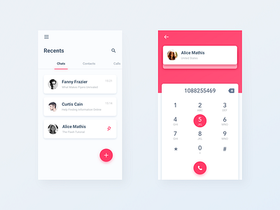 Chats List & Call call chats im ui