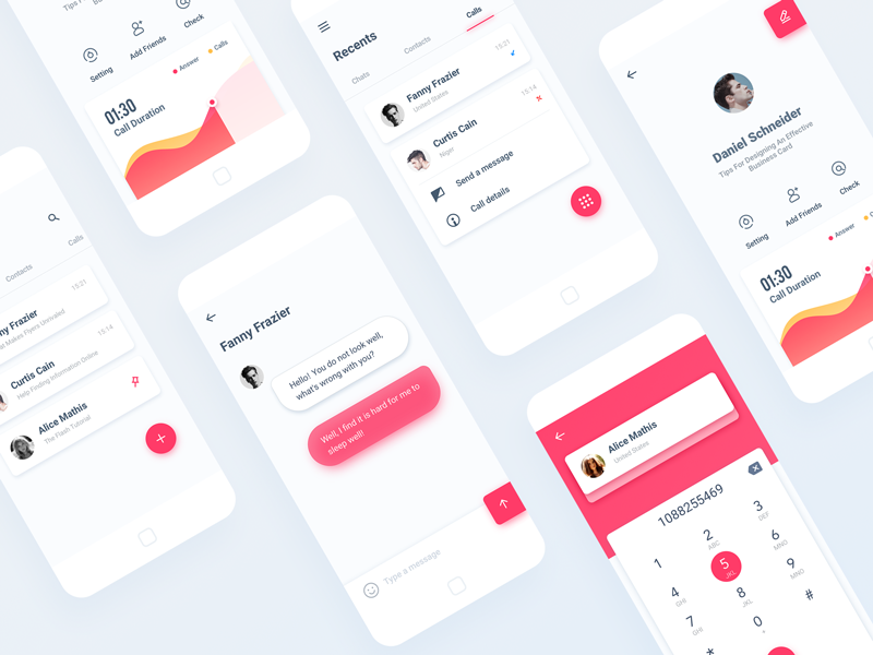 Chats List & Call 02 by 大胡芦娃 on Dribbble