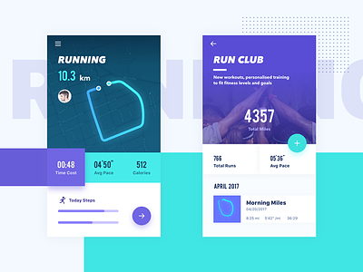 Running App run fab icon club running ui