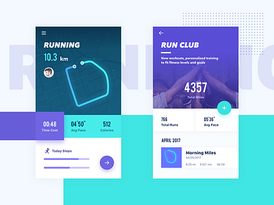 Running App run fab icon club running ui