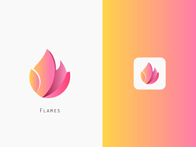 Flames dribbblers dribble fire flame gradient icon icon design logodesign logos ui vector