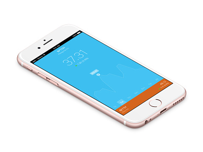 Stocks meet cards. app blue cards design ios mobile orange stocks typography ui ux