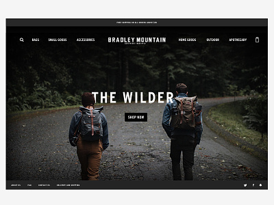 Bradley Mountain 🗻 Explorations photography typography hero landing page web