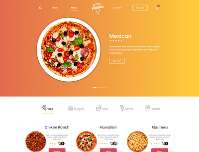 Pizzeria | UX/UI design branding design icon illustration logo typography ui ux web website