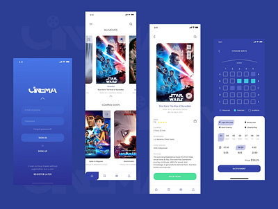 Cinema | UX/UI design app art design lettering logo minimal type typography ui ux