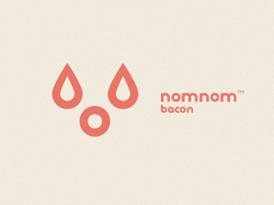 nomnom! bacon branding geometric logo mark pig pork simple