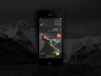 The Everest Watch app climbing interface ios iphone mountain ui