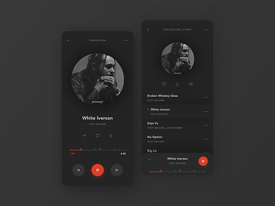 Music Player Dark app daily ui design ios mobile mobile app mobile ui music music player musicapp musicplayer player ui ux