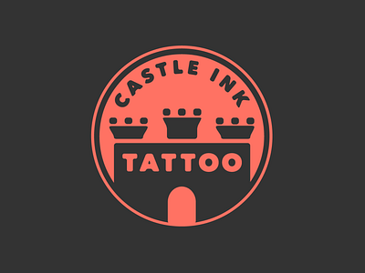 Castle Ink Tattoo branding castle castle logo illustrator logo minimalist logo red and black typography vector