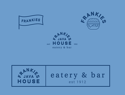 Some branding concepts for Frankie's blue branding burger clean design eatery illustration illustrator logo vector