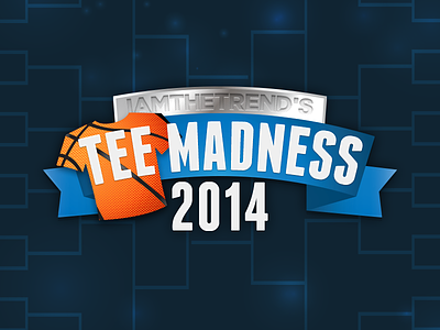 Tee Madness 2014 basketball blue header logo march madness orange tee tee madness