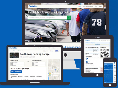 ParkWhiz Responsive Redesign blue flat layout parkwhiz redesign responsive ui