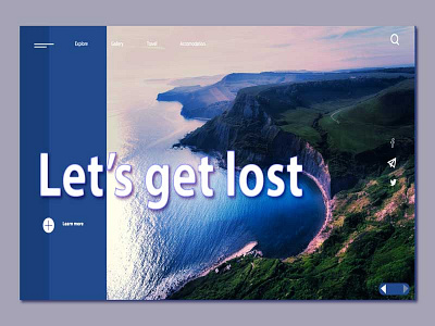 Let's get lost blue ui web design web page