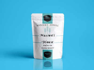 Maxwell badge blue branding clean coffee logo minimal packaging design