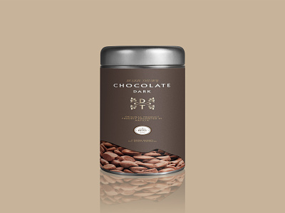 Chocolate packaging branding chocolate labeldesign logo minimal packaging tin can typography