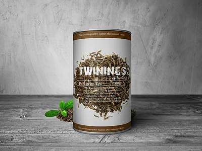 Tea can branding brown can design can packaging design graphic design tea tea packaging twinings typography