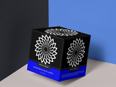 Box Packaging black blue branding design design elegant graphic design packaging design pattern typography