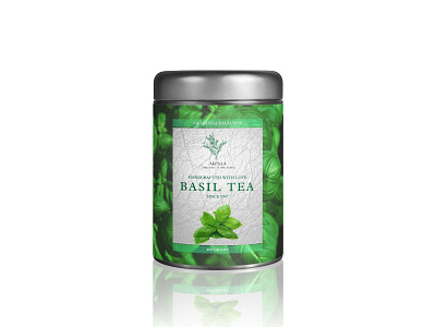 Basil tea basil basil tea branding design green minimal packaging packaging design