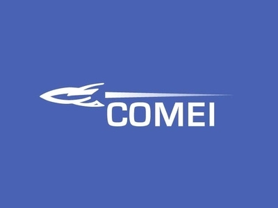 Comet blue branding branding design comet dailylogochallenge design graphic design illustration logo rocketship logo typography