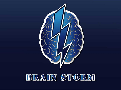 Brain Storm blue brain logo brain storm branding branding design daily logo design electricity graphic design illustration logo logo design typography