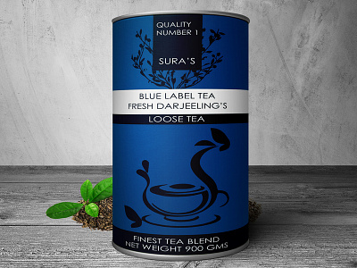 Tea Can blue branding branding design design elegant graphic design illustration minimal branding packagingdesign tea can typography