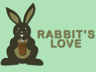 Rabbit's Love branding branding design coffee logo design graphic design illustration logo logo design rabbit typography