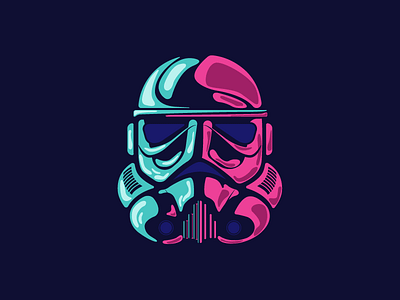 stormtrooper branding design flat game icon illustration logo minimal retro retro design starwars stormtrooper vector web