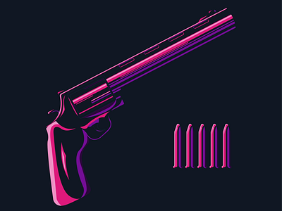 Magnum branding design dribbble flat game illustration logo magnum revolver vector web