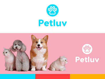 Pet logo art artwork cat cat logo design dog dog logo illustration illustrator logo logo design paw pet pet care pet logo pets pink vector yellow