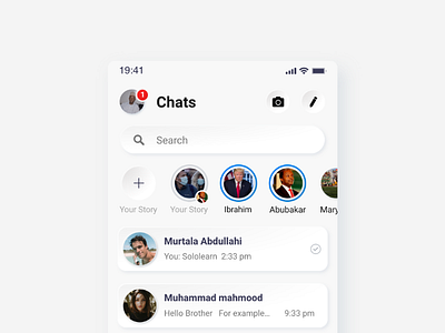 Messenger app neomorphism concept messenger neomorphism