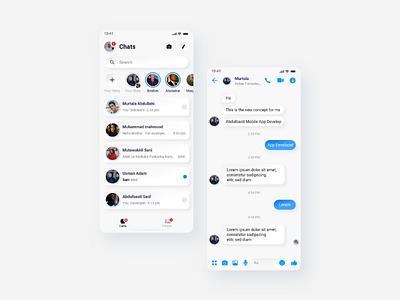 Messenger app neomorphism concept