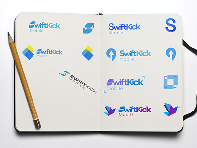 Logo mockups for SwiftKick Mobile art branding colors design graphicdesign graphicdesign adobe illustrator illustration illustrator logo sketchapp typography