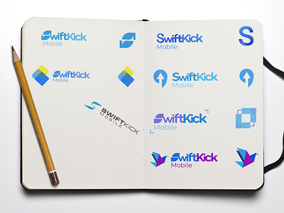 Logo mockups for SwiftKick Mobile