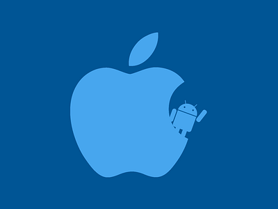 Apple and Android android apple applevsandroid art blue colors design graphicdesign icon illustration logo navy sketch sketchapp