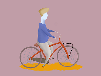 1.1 The Dutch life bike cycling guy illustration procreate