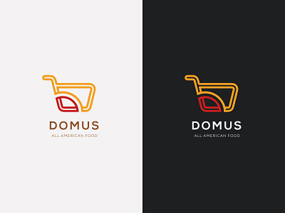 Domuus logo consept american branding colorfull food lineart logo minimalist