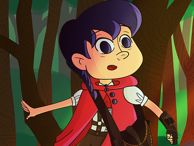 Steamounk Little Red Riding Hood 2dpainting characterdesign digitalpainting illustration photoshop