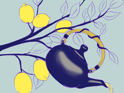 lemon tea art desgin digital art editorial illustration illustration lemon tea tea