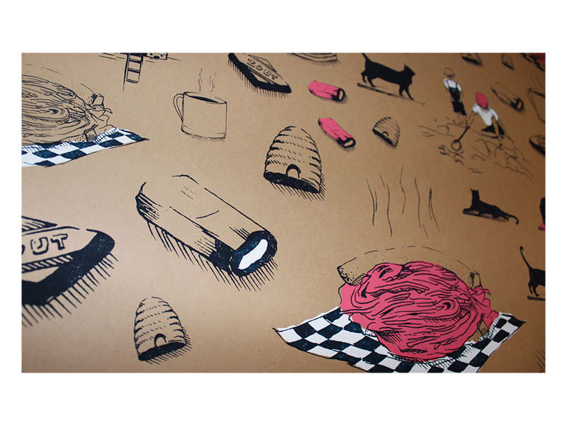 autobiographical pattern screenprinting serigraphy art poster design print pattern illustration