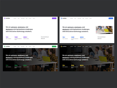 Different landing page homepage designs