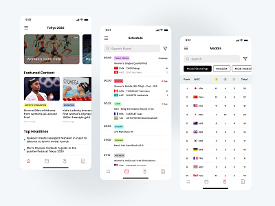 Olympic Games App (Redesign) app design design figma mobile olympic olympic games olympics ui ui ux ui design uidesign ux