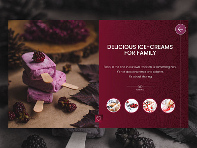 Ice Cream custom art recipe card ui webdesign