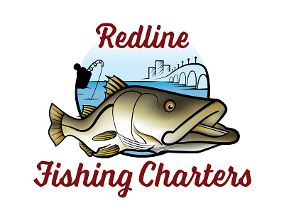 Redline Fishing Charters design illustrator logo